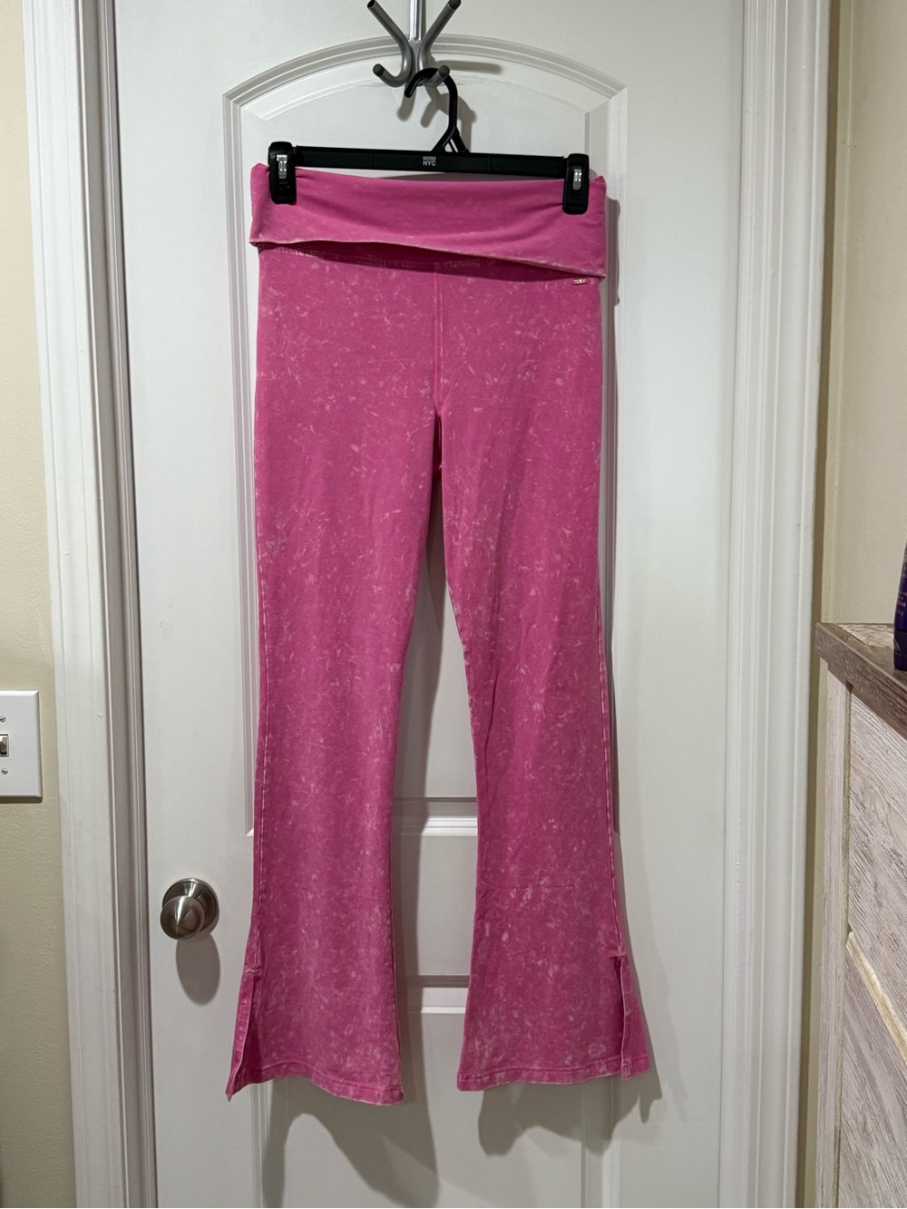 PINK Victoria's Secret Pink Fold-Over Waist Flared Leggings